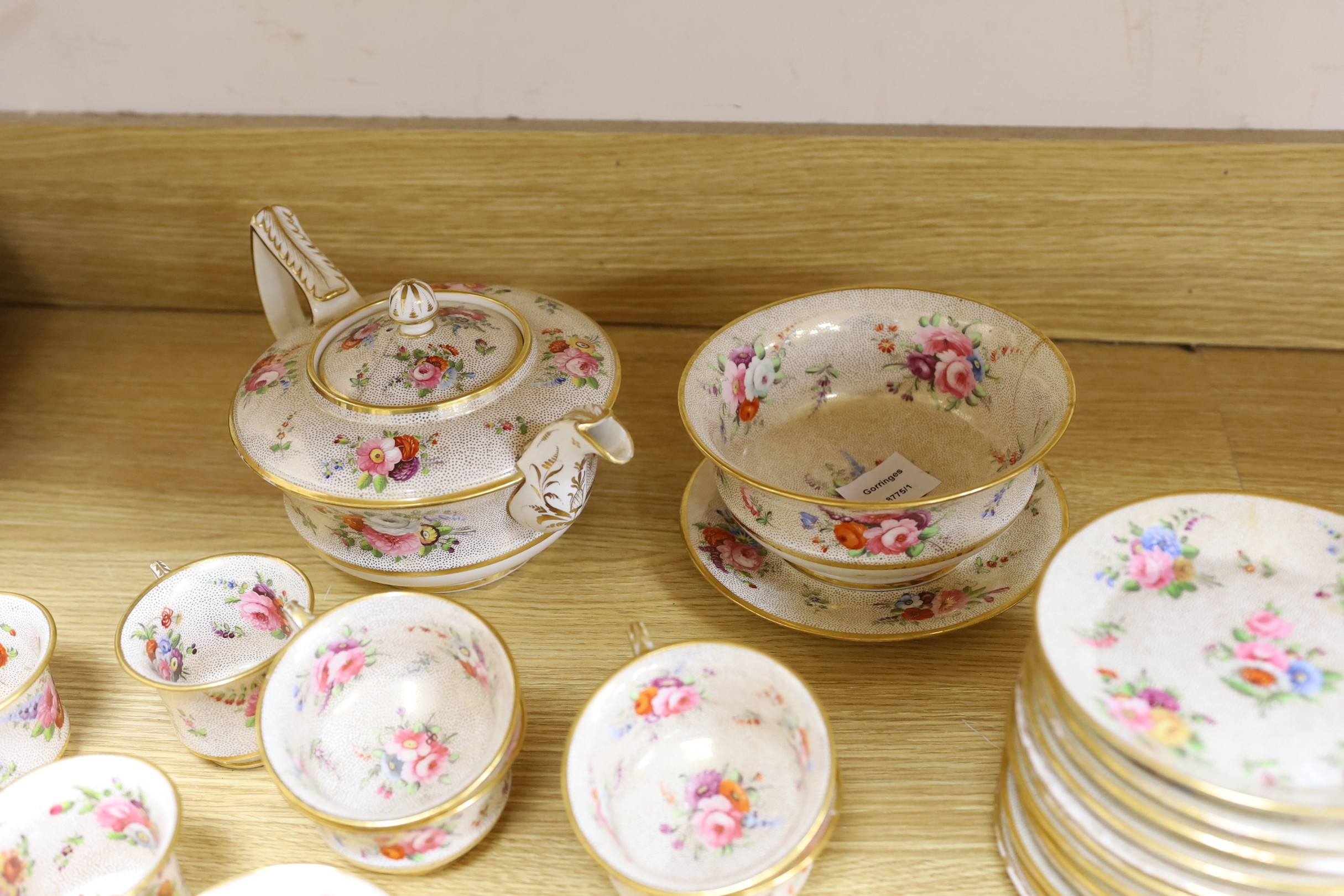 A Coalport ‘Improved feltspar’ porcelain part tea and coffee service, c.1825